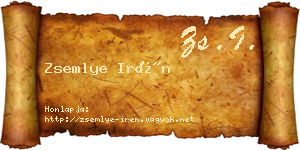 Zsemlye Irén névjegykártya